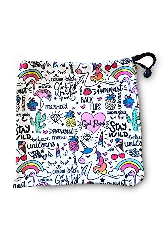 Destira Unicorn Doodles Gymnastic Grip Bag, Fun Graphics Drawstring Gym Bag