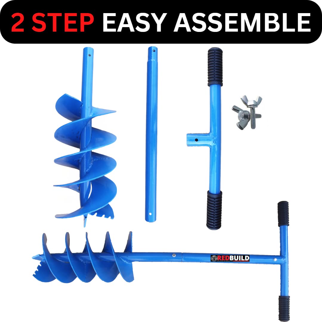 MAXAGRO Earth Auger Hole Digger Dual Blade | Post Hole Digger | Digging Tools for Soil | Agriculture Tools for Faming | Gardening Tool | Auger Machine | Spiral Digger 6 Inch Round Hole - Image 7 thumbnail