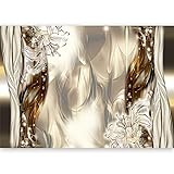 murando - Fototapete XXL Abstrakt 500x280 cm Vlies Tapeten Wandtapete XXL Moderne Wanddeko Design Wand Dekoration Wohnzimmer Schlafzimmer Büro Flur Blumen Lilien Diamant a-C-0041-a-b