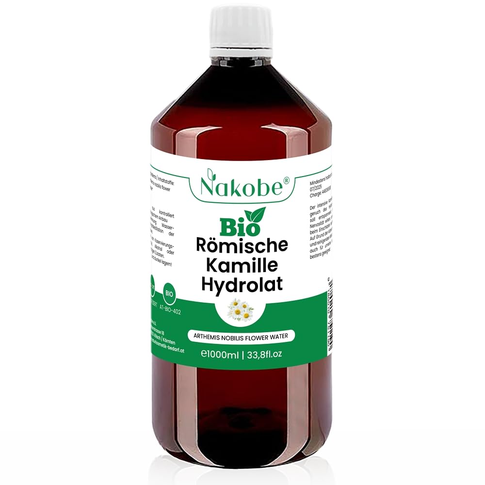 Idrolato biologico di camomilla romana – 1000 ml – Arthemis organico puro Nobilis acqua fiorita – 100% naturale – Cura lenitiva della pelle