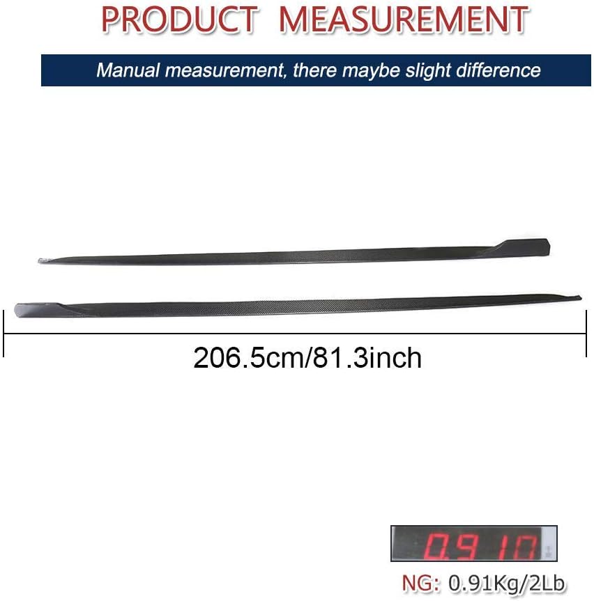 JC SPORTLINE Carbon Fiber Side Skirts for Audi A5 B9 & S5 Sportback 2017-2019, Black, Glossy Carbon Fiber Finish