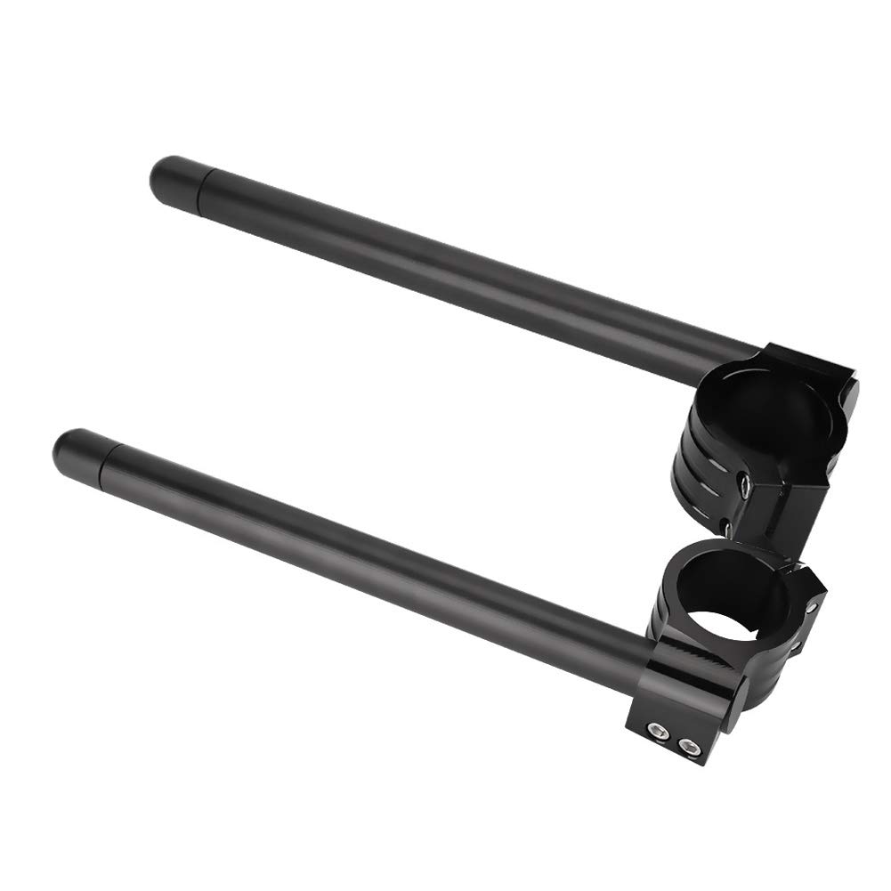 Guidon de Moto Réglable CNC séparé pour Fourches de 41 Mm, Clamp/Holder de qualité Supérieure sur Guidon pour Motocyclistes, Métal Noir, 2 Paires Universelles