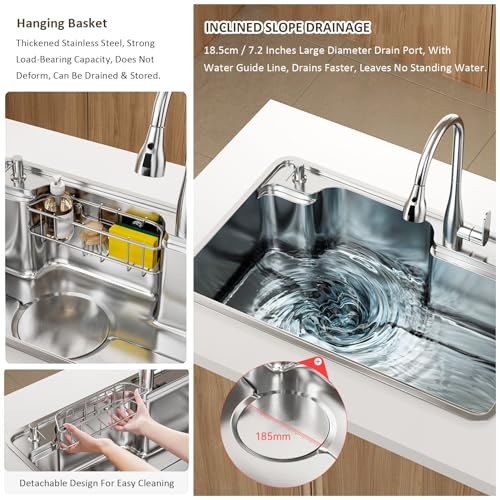 Fregadero de cocina grande para organizar tus cenas familiares con estación de trabajo 4
