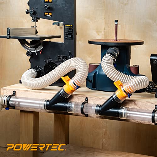 POWERTEC 2-1/2 Zoll Y Fitting für 2 1/2 Zoll Staubsammelschlauch, 2 1/2 Zoll Staubsammelschlauchverbinder Armaturen für Staubsammelsystem, 1 Packung (70179)