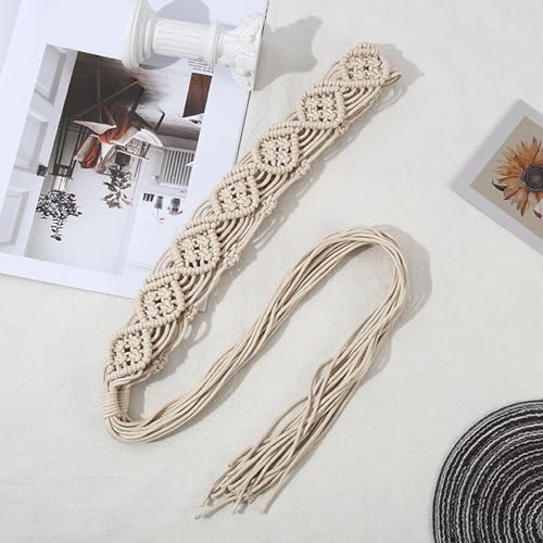 Women Decorative Waxed Rope Belt Fringed Belt Girl Dress Accessories Ethnic Waiststrap Female Waist Ornament4