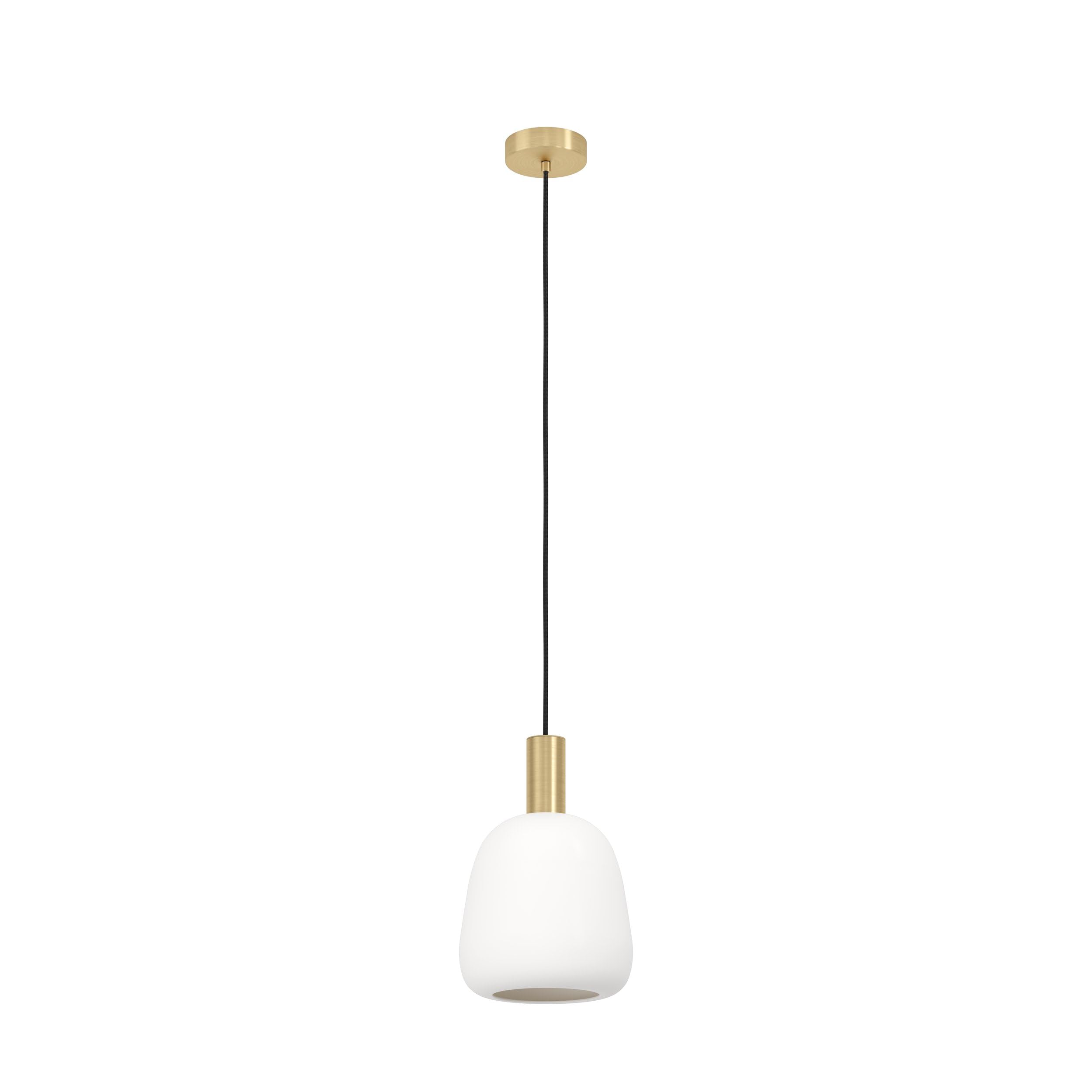 Eglo lampada a sospensione Manzanares, 1 fiamma, per tavolo | da pranzo, metallo ottone con sfere di vetro opalino bianco, attacco E27, Ø 22,5 cm