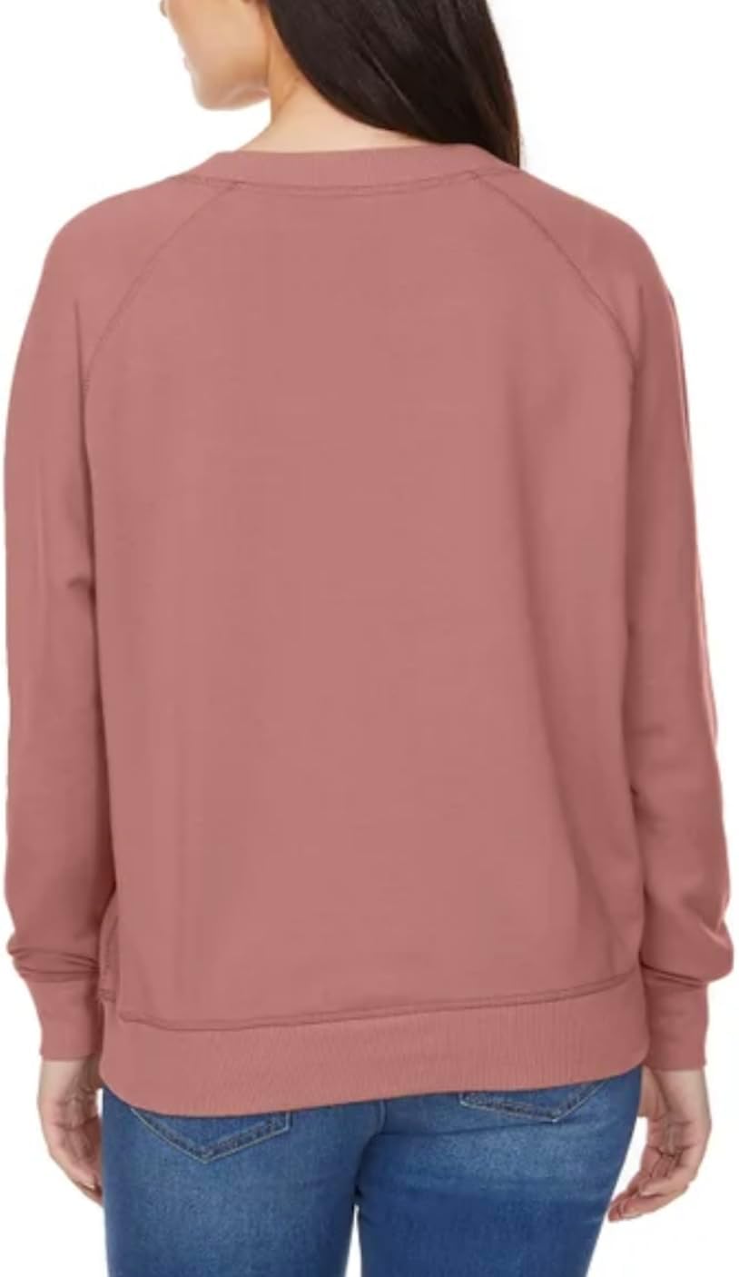 Buffalo David Bitton Women's Super Soft Fleece V-Neck Pullover Sweatshirt - Image 3