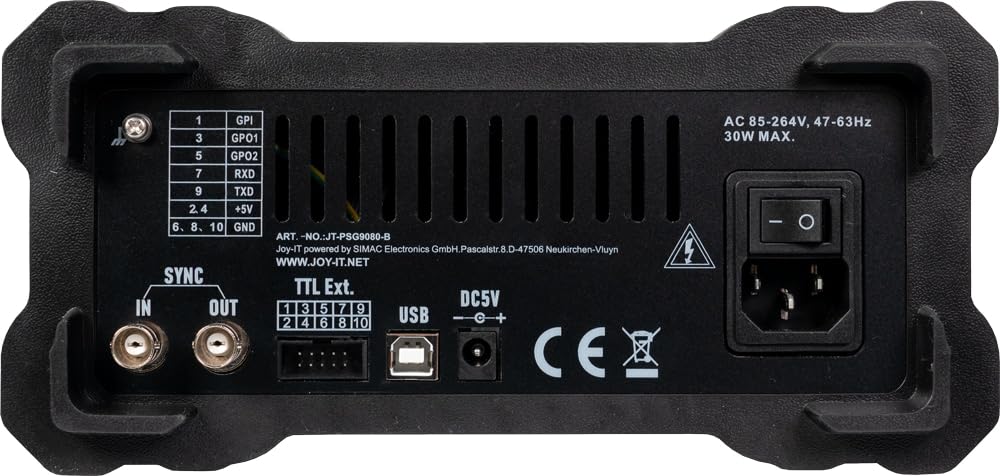 JT-PSG9080-B Générateur de signaux Joy-it 0 MHz - 80 Hz 2 canaux Triangulaire, Courbe de Lorenz, Impulsion, Bruit, Rect