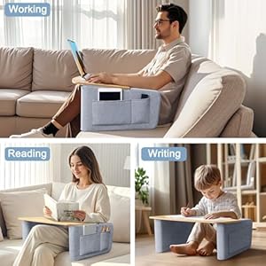 Tv tray for eating on couch with tablet and phone slot bed table tray for eating and laptop with arm rests working writing in bed couch floor  urban country home decor