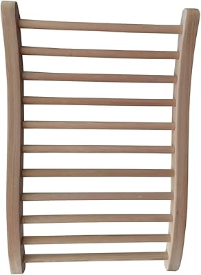 JULYFOX Natural Wood Sauna Backrest, Sauna Accessories for Any Infrared, Traditional, or Standard Sauna, Comfortable S-Shape Backrest