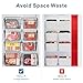 iSPECLE Freezer Organizer Bins - 6 Pack Stand Up Freezer Organizers for 16 Cu.Ft Upright Freezer, Storage Baskets for Meat & Veggies, Prevents Items Falling, Slide-Out Access, 3 Large 3 Medium, White