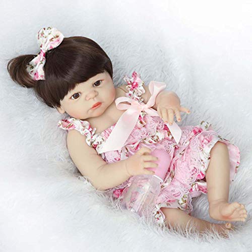 23" Real Life Silicone Vinyl Full Body Washable Newborn Baby Girl Dolls