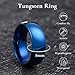 King Will 8mm Tungsten Carbide Wedding Band for Men Women Classic Promise Engagement Rings for Couples Domed Style High Polish Finished Comfort Fit, Blue Size 10