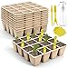 SYITCUN 160x Pot Biodegradable pour Semis plateaux de semis,Paquet 10 en Tourbe biologiques Plantes,Pots Pépinière Carrés Repiquage,Pots 100 % Biodégradables,Godet 16 Pots