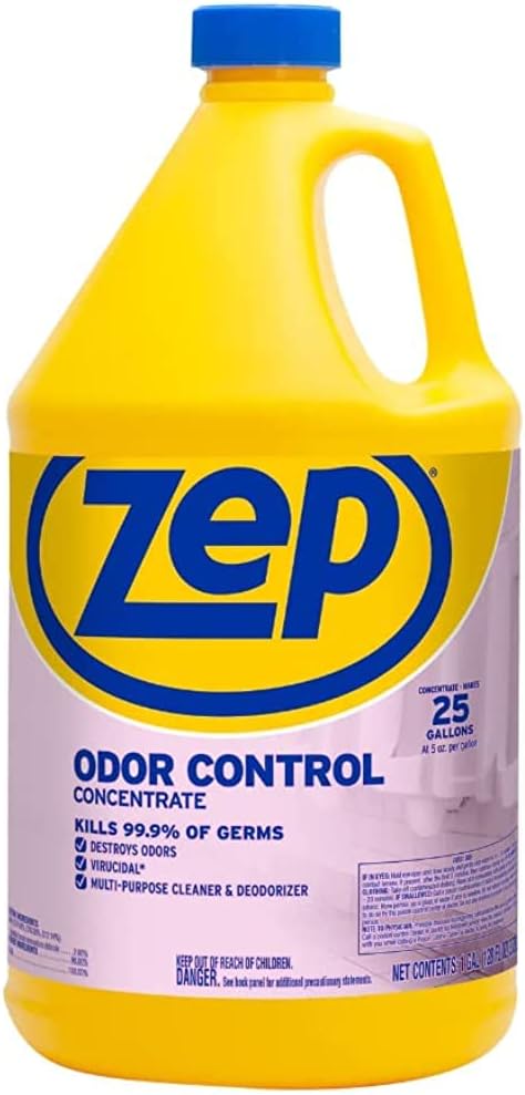 Zep Odor Control Concentrate - 1 Gallon (Case of 2) ECZUOCC1282 - Cleans, Deodorizes & Disinfects Many Household Germs, Removes Mildew Stains, Destroys Odors