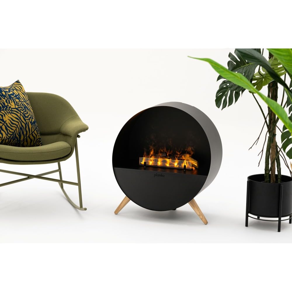 Planika Misty Chimenea eléctrica Independiente Moderna de Vapor de Agua con tecnología LED - Efecto de Llama verdadera, Ideal para la Sala de Estar