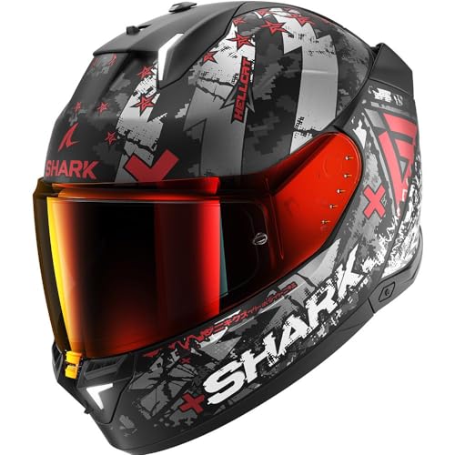 SHARK, casco de moto SKWAL i3 HELLCAT, KUR, S (+ mampara ahumada incluida)