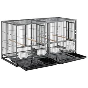 Yaheetech Großer Doppel Vogelkäfig mit Trennwand