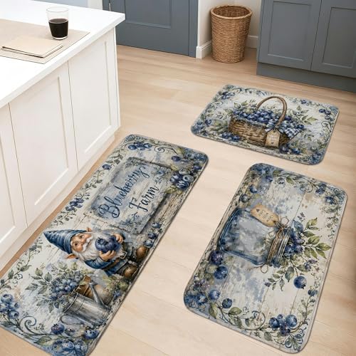 Tapis de cuisine rustique lot de 3 tapis de sol vintage confortables lavables pour buanderie