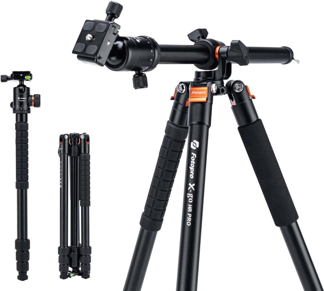 Fotopro 68in Camera Tripod with Horizontal Center Column