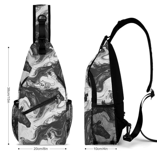 Mochila Crossbody Black Horse Abstract ligera y ajustable miniatura 2
