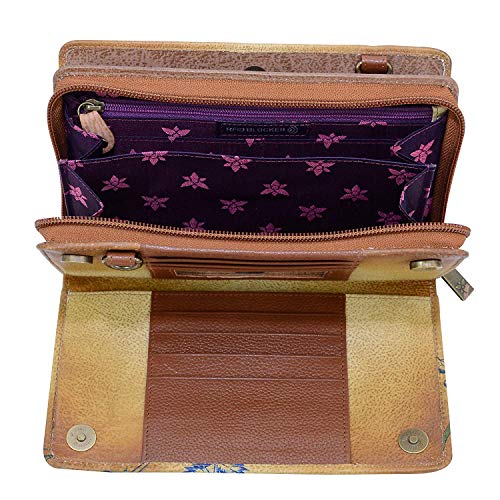 Image of Anuschka Women's Leather Wallet - Hand-Painted Genuine Leather Wallet with RFID Protection - 1149, Caribbean Garden