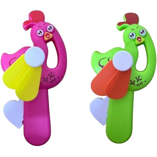 Euphrates Cartoon Chicken Hand Fan Toy for Kids Set of 2 Por