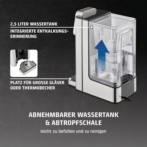 Foto von CASO HW 666 INOX UV - Heißwasserspender mit UV-Technologie, hygienische Wasserreinigung für Babynahrung, 40-100°C, 2600 Watt, 2,7 Liter, energiesparend, Heizelement aus Edelstahl, mit Wasserfilter