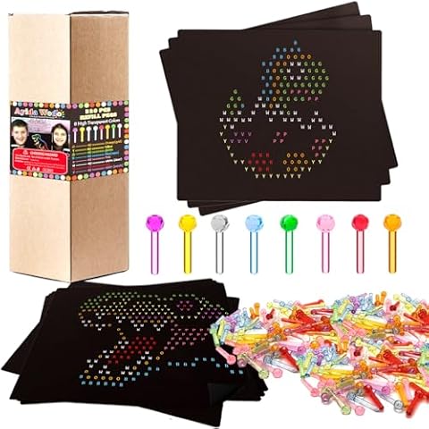 Ayidawedo Refill Dinosaur Template and 8 Color Peg Pack，Light Bright Pegs and Refill Sheets. Extras Accessories for Lite Brite Ultimate Classic (10 Sheets 8''x6.8'',320 Pegs) Cover
