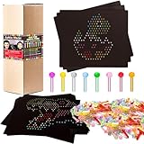 Ayidawedo Refill Dinosaur Template and 8 Color Peg Pack，Light Bright Pegs and Refill Sheets. Extras Accessories for Lite Brite Ultimate Classic (10 Sheets 8''x6.8'',320 Pegs)