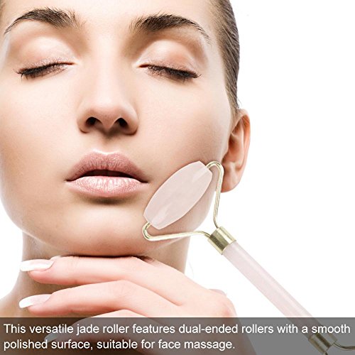 Jade Rolo Facial Premium Rose Quartz Rolo Facial Gua Sha Ferramentas de Raspagem Anti Envelhecimento