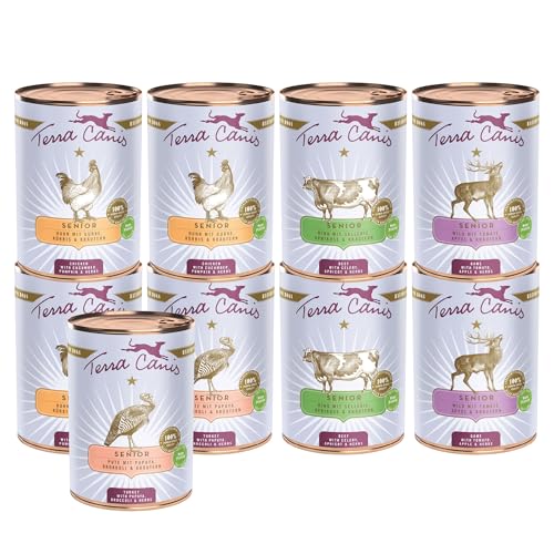 Terra Canis Kennenlernpaket Senior Nassfutter für Hunde, 9x400g