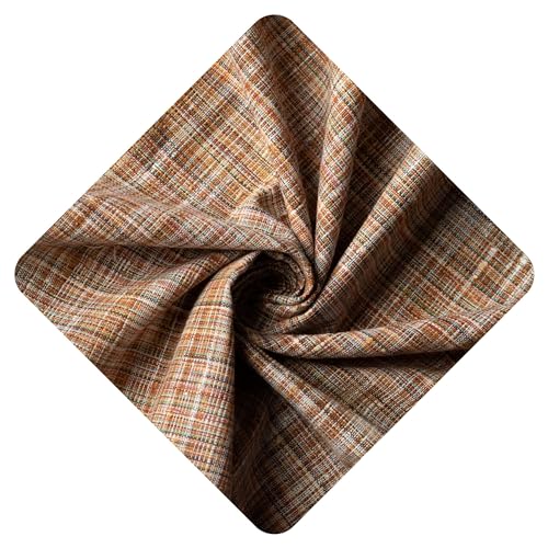 Image of Unstitched Cotton Fabric for Men and Women - Light Weight Trending Self Pattern Khadi Cotton Fabric Material (2.5 Meter, Light Coffee)