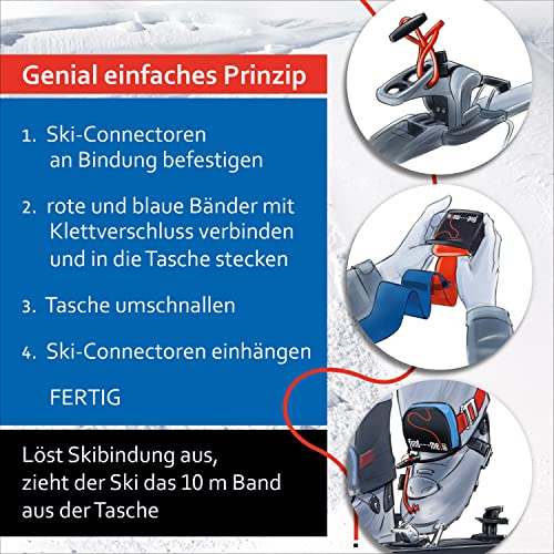 Foto von FIND-ME Tiefschneeband mit extra Ski-Connectoren I Survival Outdoor Ausrüstung I 2x10m Leash I Lawinen – Tiefschneeband I Tourenski I Freeride I ergänzt LVs Gerät, Ski Zubehör im Skitouren Rucksack