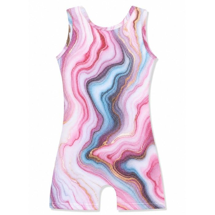 HOZIY Gymnastics Leotards for Girls with Shorts Toddlers Biketards Rainbow Unicorn Dinosaur Mermaid Leopard Flower Galaxy