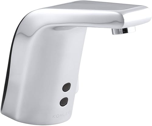 Kohler k-13462-cp esculpido single-hole Touchless ac-powered cuarto de baño llave del fregadero con caño mezclador y tecnología de Insight, la