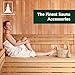 Northwood Sauna - Sauna Accessories Kit - Handmade from Finnish Pine Wood - Complete Set (Bucket & Ladle, Thermometer & Hygrometer, Sand Timer, Aromatherapy Cup, Backrest, Headrest)