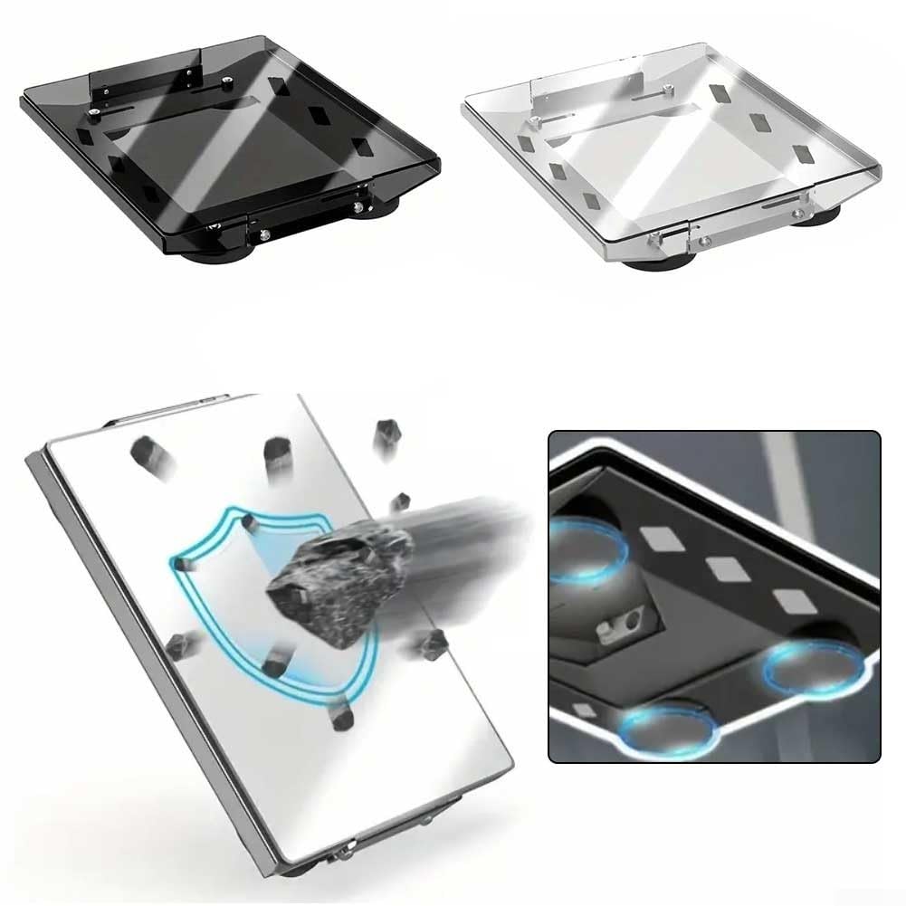 Soporte magnético de montaje de techo para acero al carbono con cubierta de policarbonato transparente, 4 imanes recubiertos de goma para caravana, furgoneta, barco, camión, pintura, fuerte