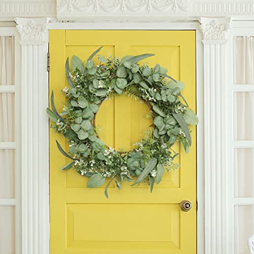 Lifefair Green Eucalyptus Wreath, 20" Spring Artificial Eucalyptus Leaves Wreath For Front Door Wall Window Party Decoration #TOP5