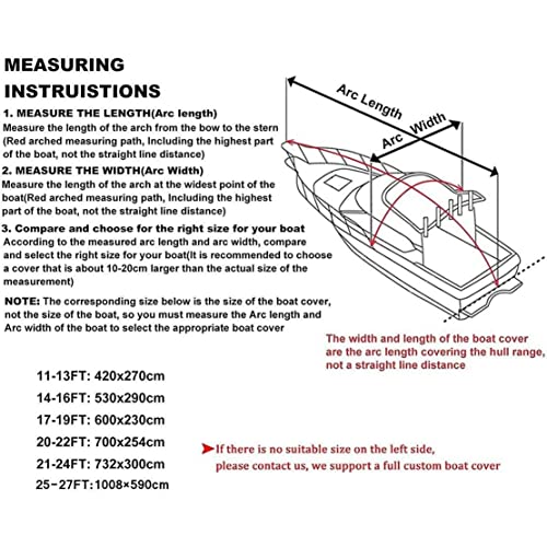 Miniatura 7 de Cubierta Impermeable Para Barco, Tela Oxford 600d Resistente Con Revestimiento De Pvc, Cubierta Para Moto Acuática, Protección Uv Impermeable, Adecuada Para Cubiertas Para Barcos De Pesca Runabou