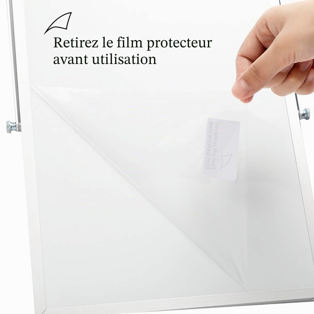 DOEWORKS Tableau Blanc Magnétique de Bureau, Petits Tableaux Blancs Double Face, Portable Tableau Blanc Effaçable à Sec pour Maison École Bureau, 25 x 35 cm