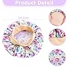 4 Pieces Cartoon Printed Nightcaps, Cute Children'S Nightcaps, Adjustable Satin Hats, Suitable For Sleeping, Washing And Housework. #1