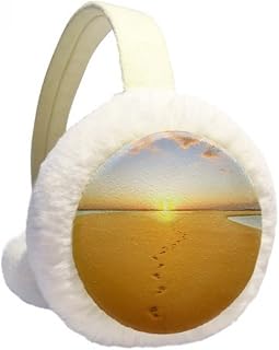 Protetor de ouvido Footprint Sunset Silk Road Camel Desert Winter Ear Warmer Cable Knit Furry Fleece Earmuff Outdoor