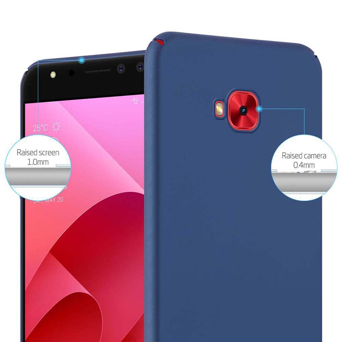 Cadorabo - Cadorabo Custodia Compatibile Con Asus Zenfone 4 Selfie Pro In Rosso