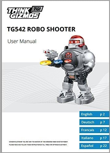 RoboShooter Remote Control Robot For Kids - Fun Toy Robot Fires Discs, Dances, Talks - Awesome Programmable RC Robot Toy For Boys & Girls Aged 5 6 7 8 9 10 By ThinkGizmos