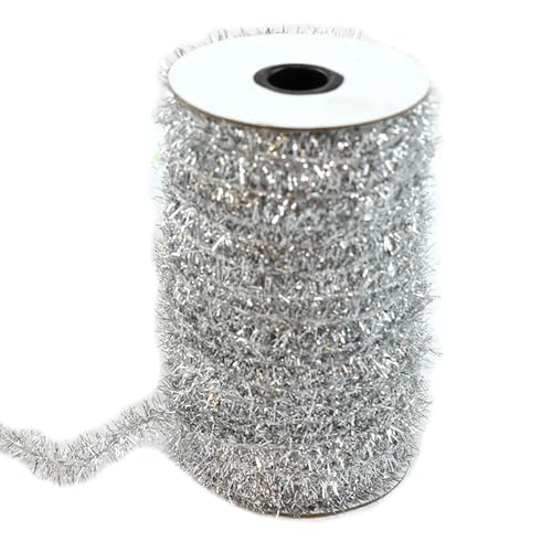 Alu Lametta 28 SMTCM 25 Yard Weihnachten Lametta Band Silber Metallisch Dünne...