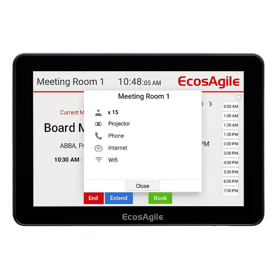 Room Display prenotazione sale riunioni da 8 pollici - Prenotazione meeting e gestione spazi coworking in azienda - WI-FI, POE e SIM DATI 4G LTE