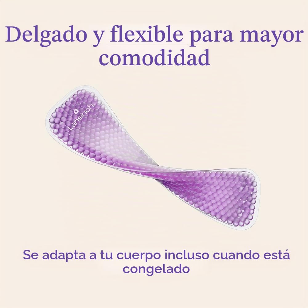 Lansinoh Almohadillas para calor y frío para artículos esenciales posparto, color morado, 2 unidades