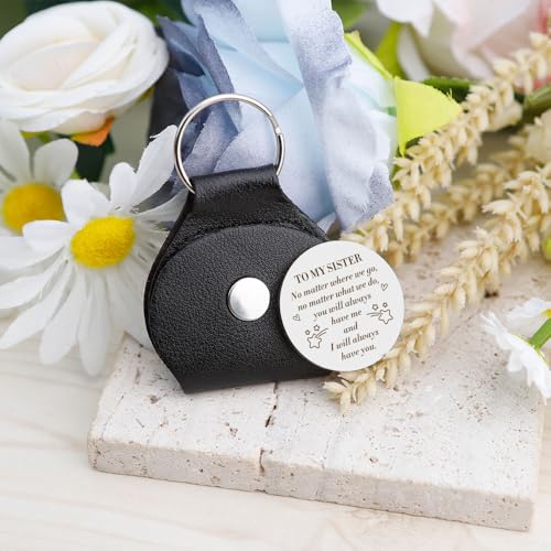 Aridantrp Cadeaux pour maman, cadeaux pour sœur, câlin, fête des mères, pour sœur, nounou, fille, tante et fils, To My Sister No Matter Where We Go, 30*30mm – vue 4