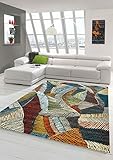 Teppich modern Designerteppich abstrakt Wohnzimmerteppich bunt Größe 160x230 cm